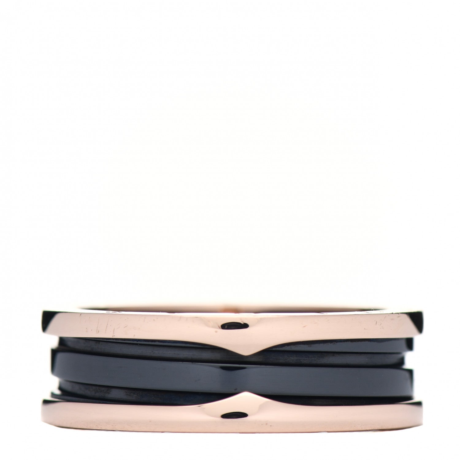 Bulgari 18K Rose Gold Black Ceramic B.Zero1 Two-Band Ring 70 13 3 of 6