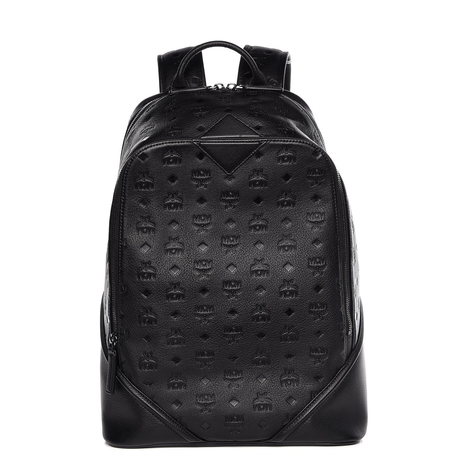 MCM Calfskin Ottomar Monogram Duke Backpack Black 1 of 8