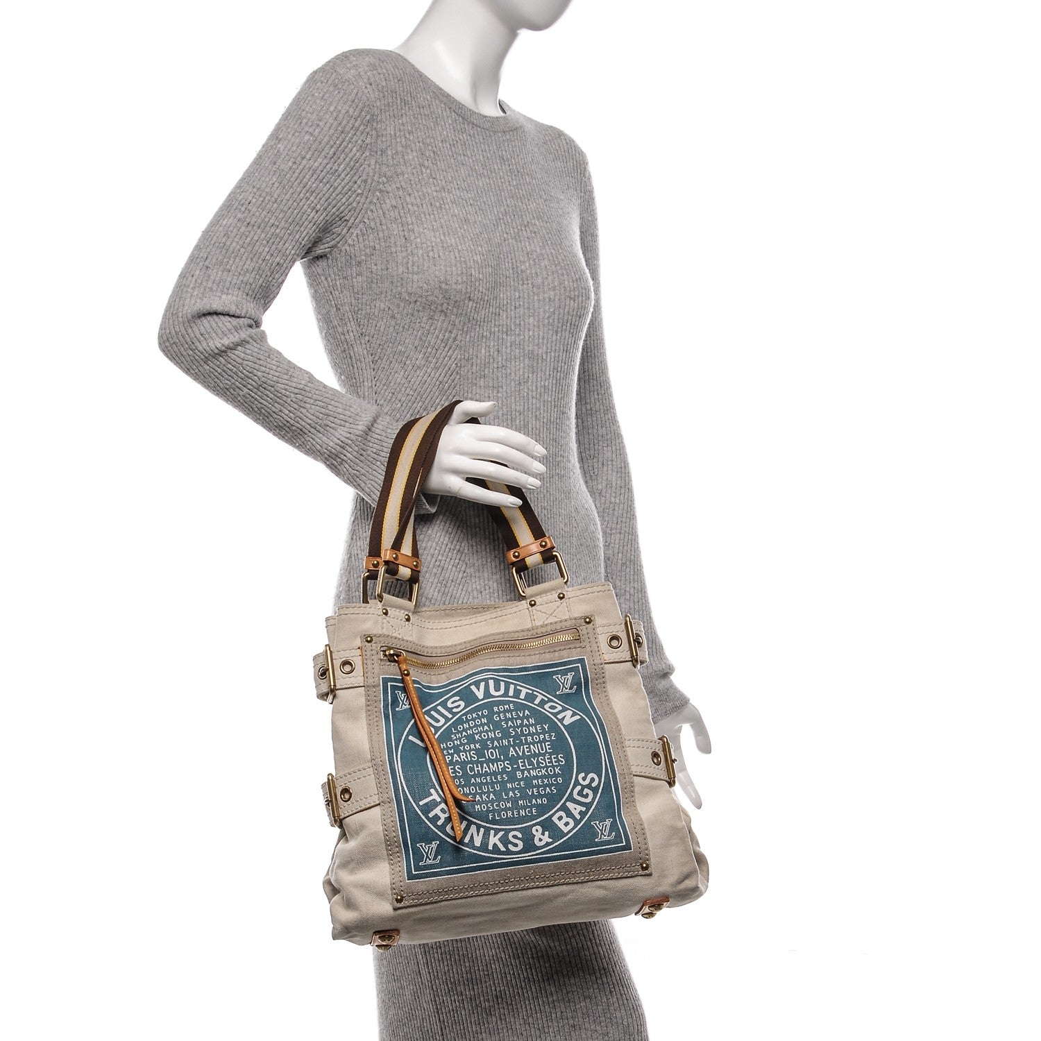 Louis Vuitton Toile Globe Shopper Cabas MM Blue 2 of 8