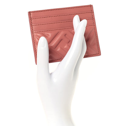 Fendi Nappa Matisse FF Embossed Card Holder Ballet Rose 2 of 8