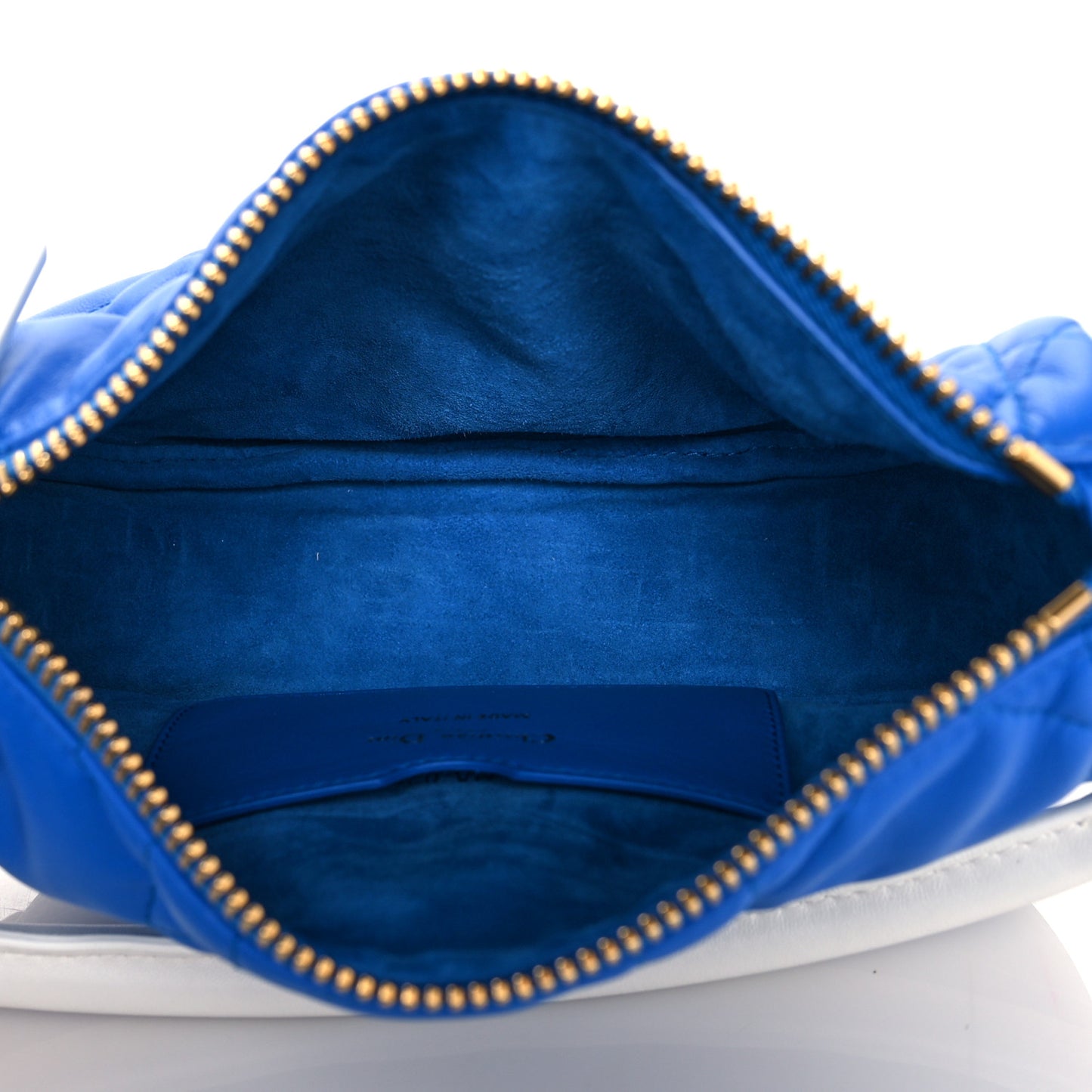 Lambskin Cannage Small Dior Vibe Hobo Bag Fluorescent Blue