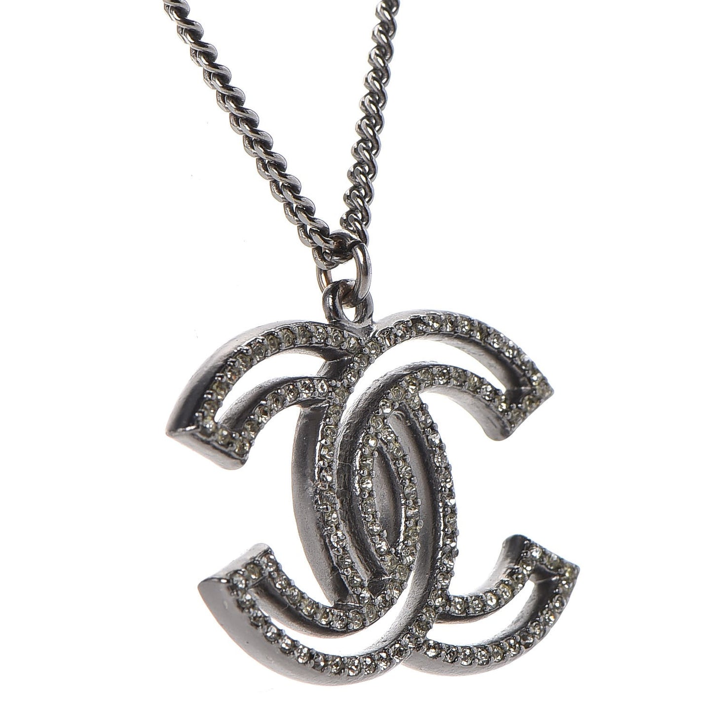 Crystal CC 100 Anniversary Necklace Dark Grey