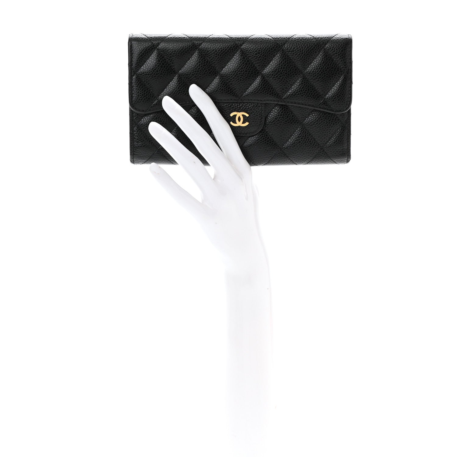 Chanel Caviar Quilted Large Flap Wallet Black 3 of 8
