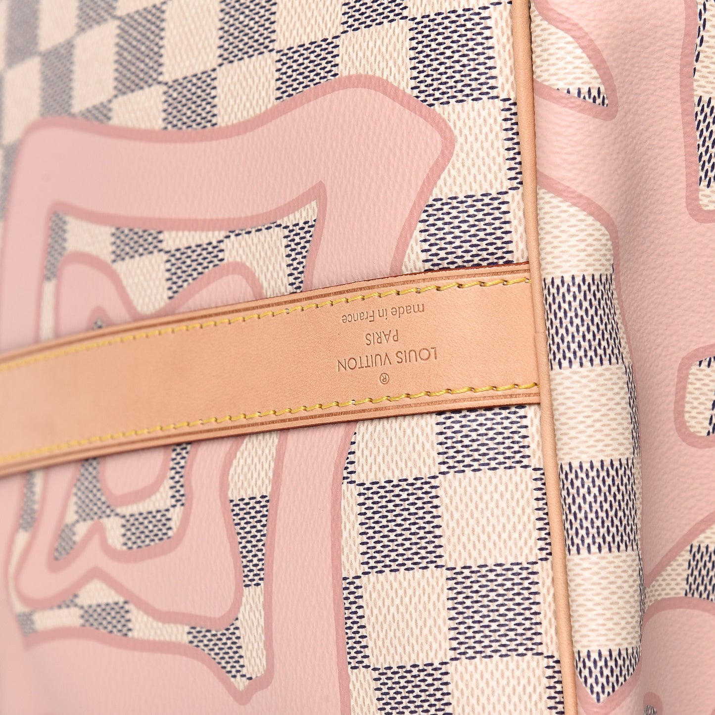 Damier Azur Tahitienne Keepall Bandouliere 50 Rose Ballerine