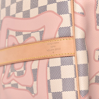 Louis Vuitton Damier Azur Tahitienne Keepall Bandouliere 50 Rose Ballerine 9 of 10