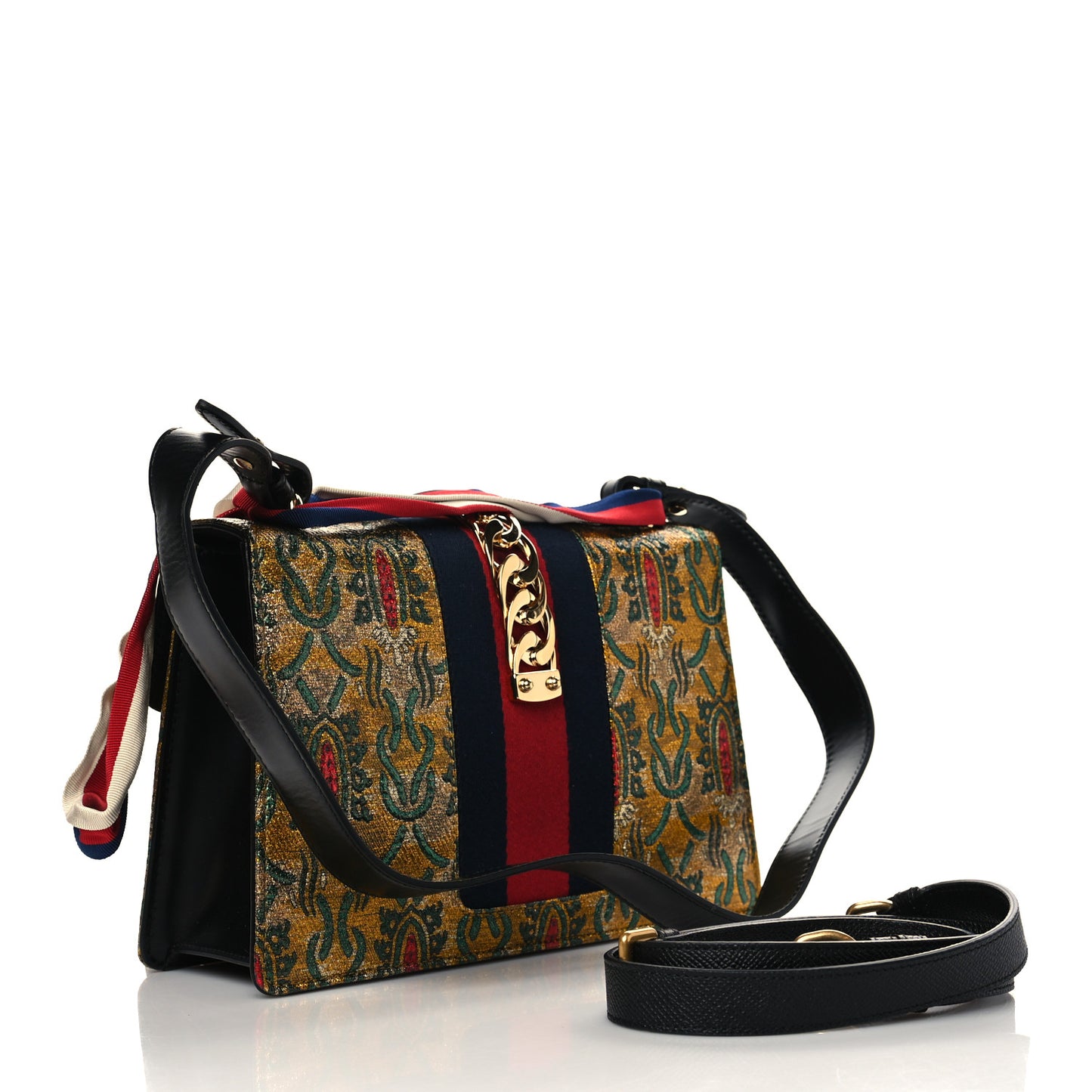 Iridescent Brocade Small Sylvie Shoulder Bag Gold