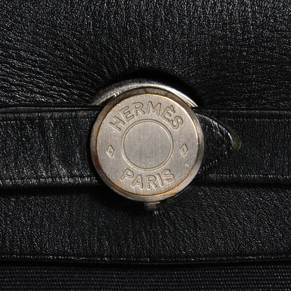 Hermes Vache Calfskin Toile Herbag 30 PM Black 6 of 12