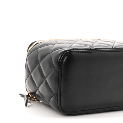 Chanel Lambskin Quilted Small Vanity Case With Chain Black 9 of 10