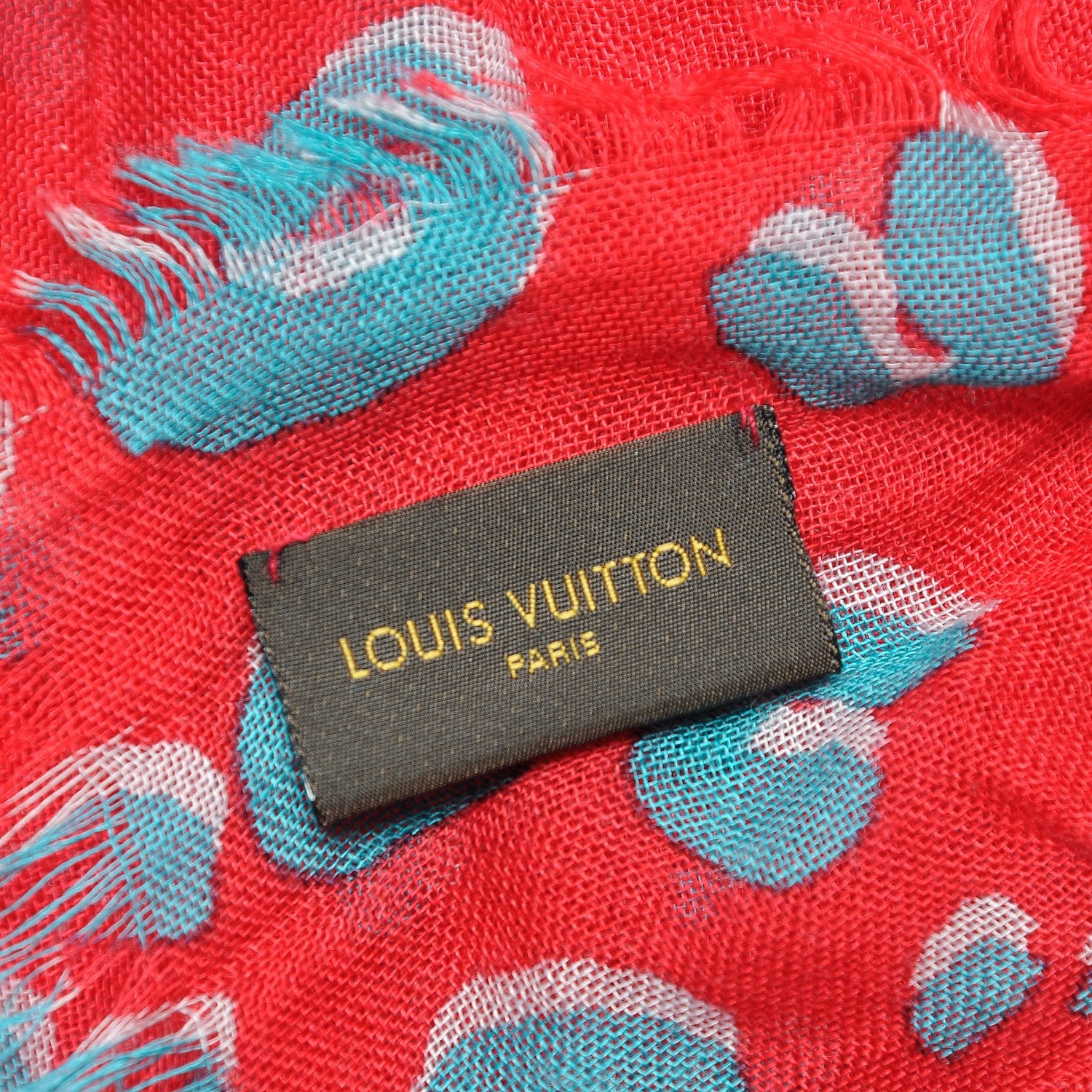 Louis Vuitton Cashmere Silk Leopard Confetti Stole Capucine 4 of 5