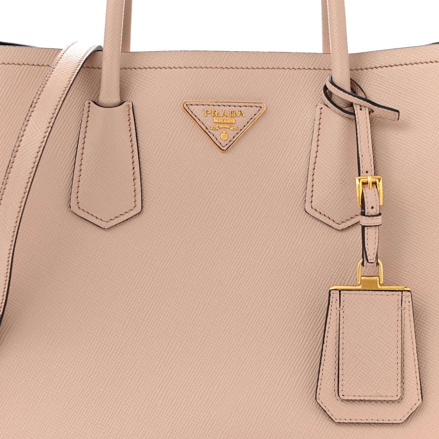Saffiano Cuir Large Double Bag Cammeo