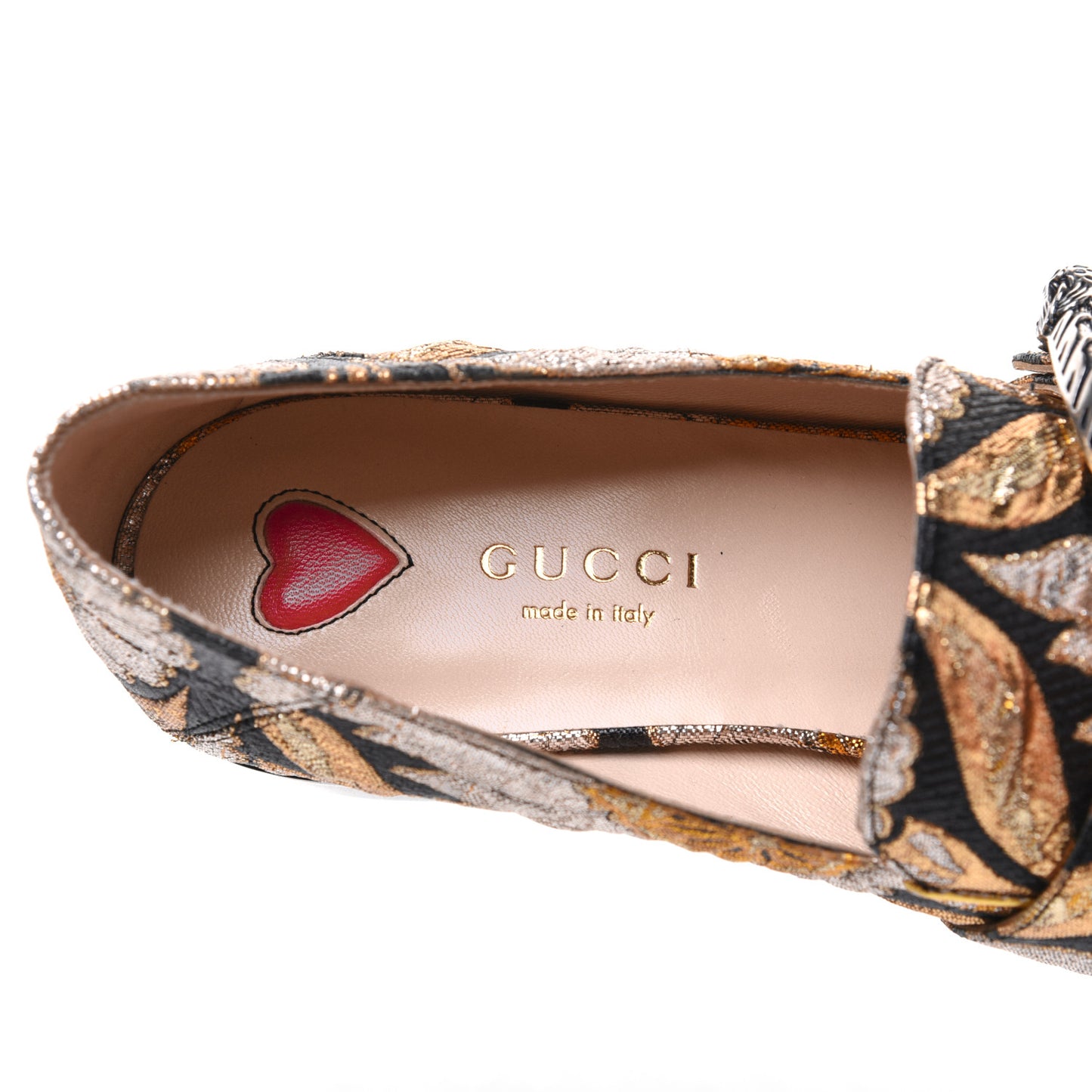 Brocade Floral Jacquard Dionysus Loafers 35.5 Black