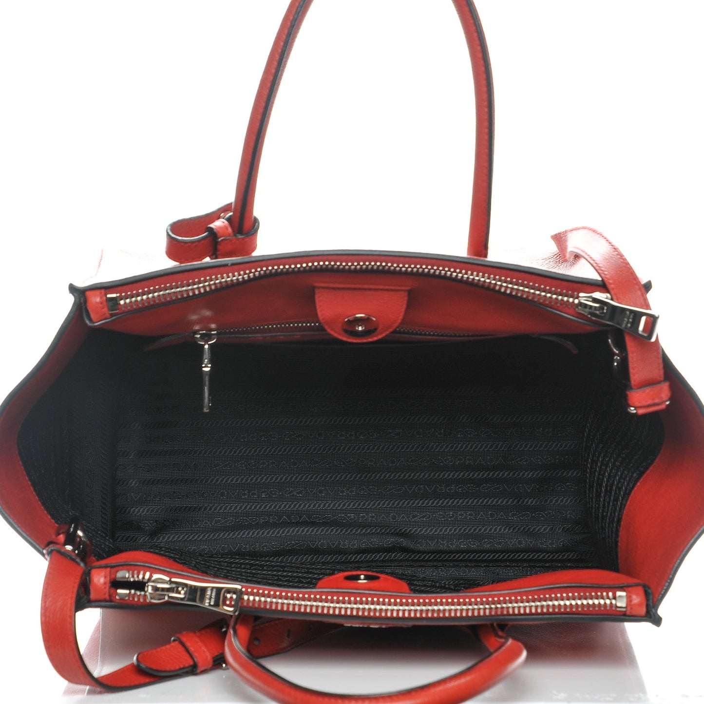 Glace Calf Twin Pocket Tote Fuoco