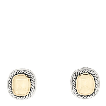 David Yurman Sterling Silver 14K Yellow Gold 11mm Albion Clip-On Earrings 1 of 5