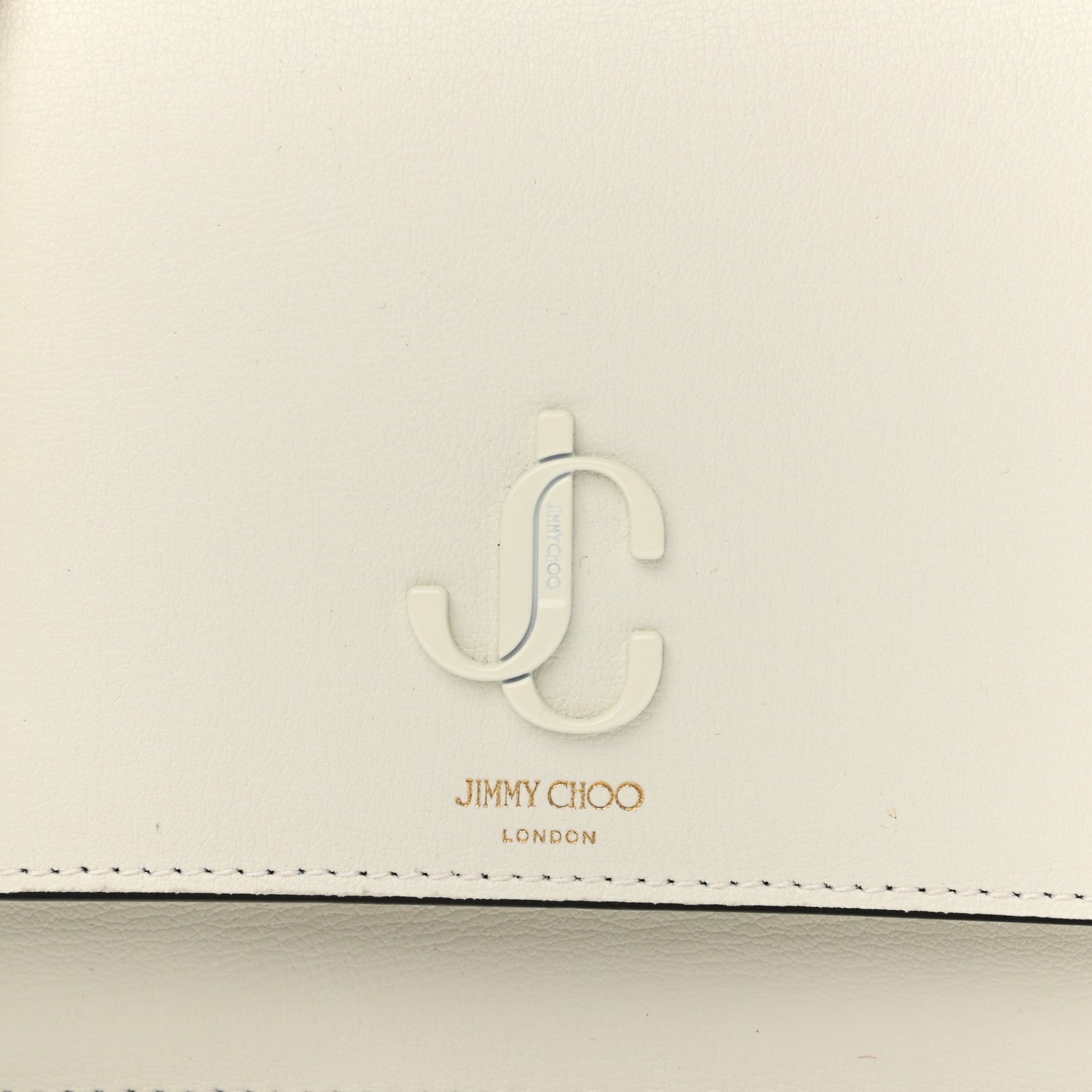Jimmy Choo Calfskin Snakeskin Embossed Bag White 8 of 10
