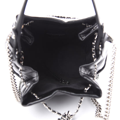 Chanel Grained Calfskin Quilted Medium CC Chain Bucket Drawstring Bag Black 5 of 10