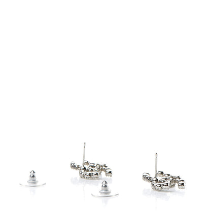Chanel Crystal CC Earrings Silver 3 of 4