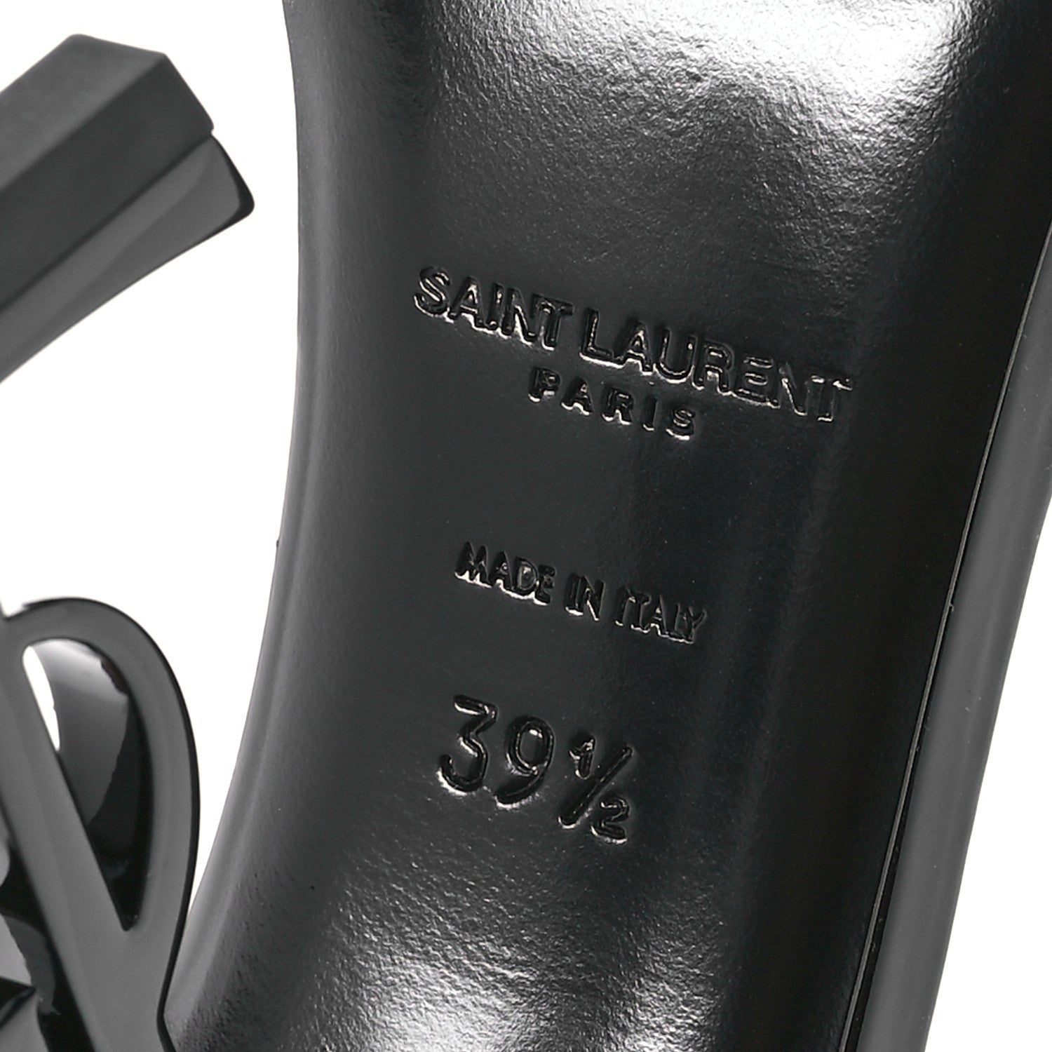 Saint Laurent Patent Calfskin Opyum 110 Sandals 39.5 Black Gold 7 of 9