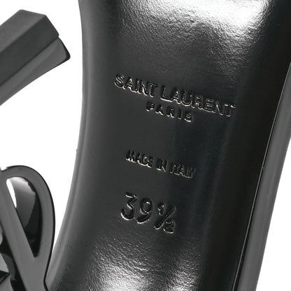 Saint Laurent Patent Calfskin Opyum 110 Sandals 39.5 Black Gold 7 of 9