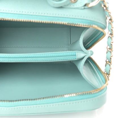 Chanel Caviar Quilted Medium CC Filigree Vanity Case Light Blue 5 of 10