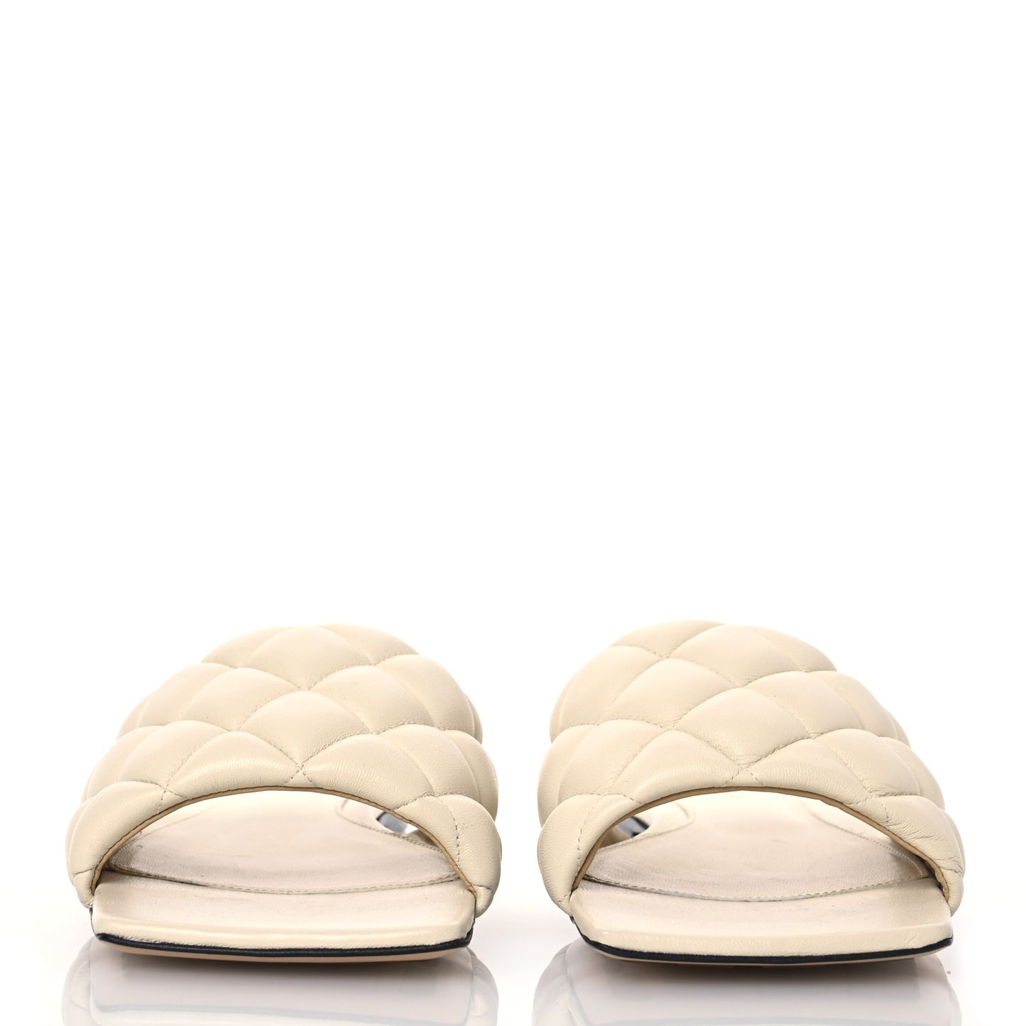 Nappa Maxi Intrecciato Lido Flat Sandals 37.5 Wax