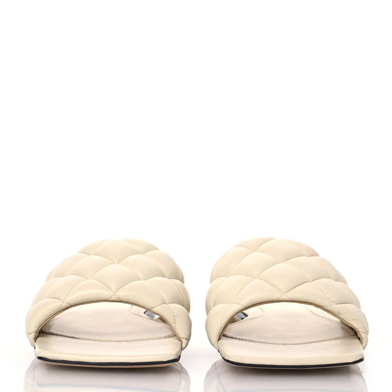 Bottega Veneta Nappa Maxi Intrecciato Lido Flat Sandals 37.5 Wax 2 of 11