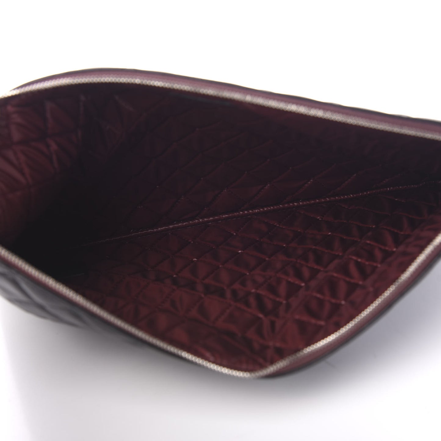 Lambskin Quilted Large Cosmetic Case Black
