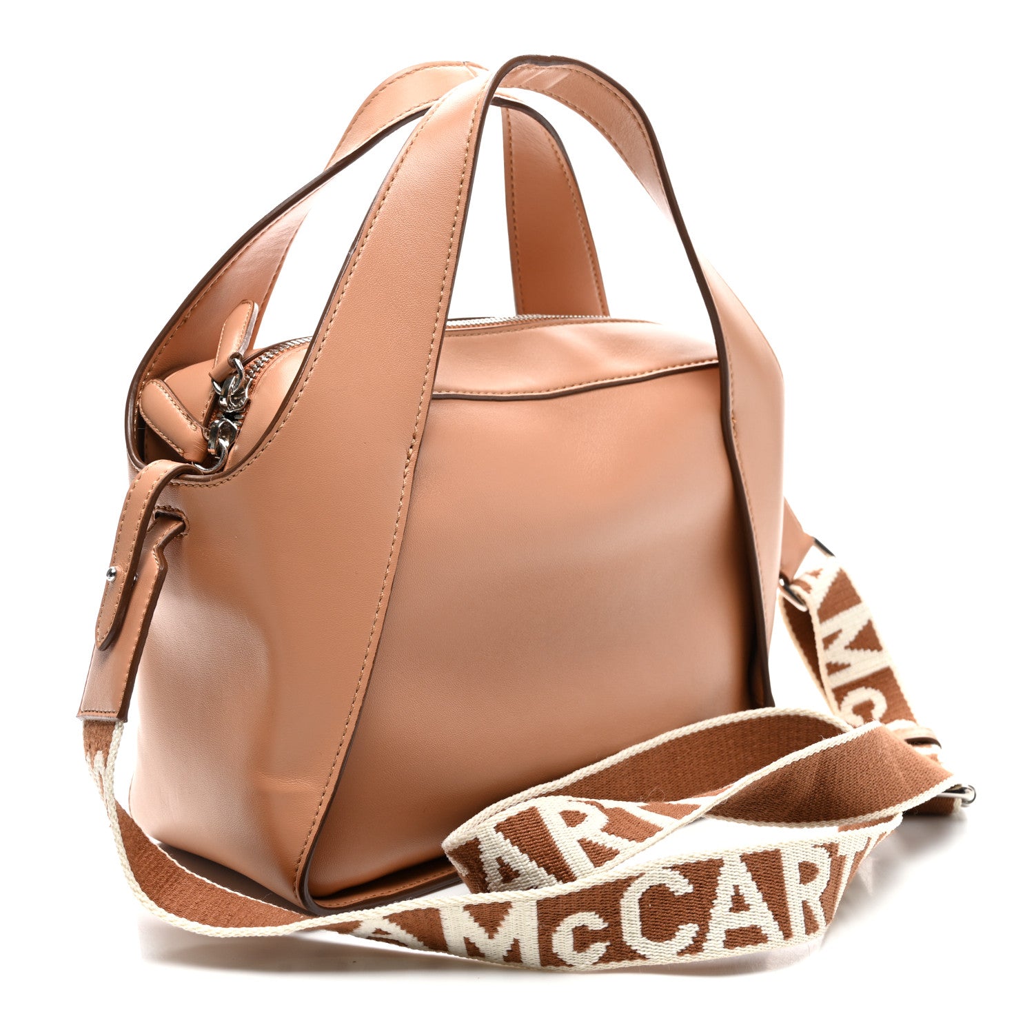 Stella McCartney Eco Alter Nappa Perforated Logo Linea Shoulder Bag Camel 3 of 10