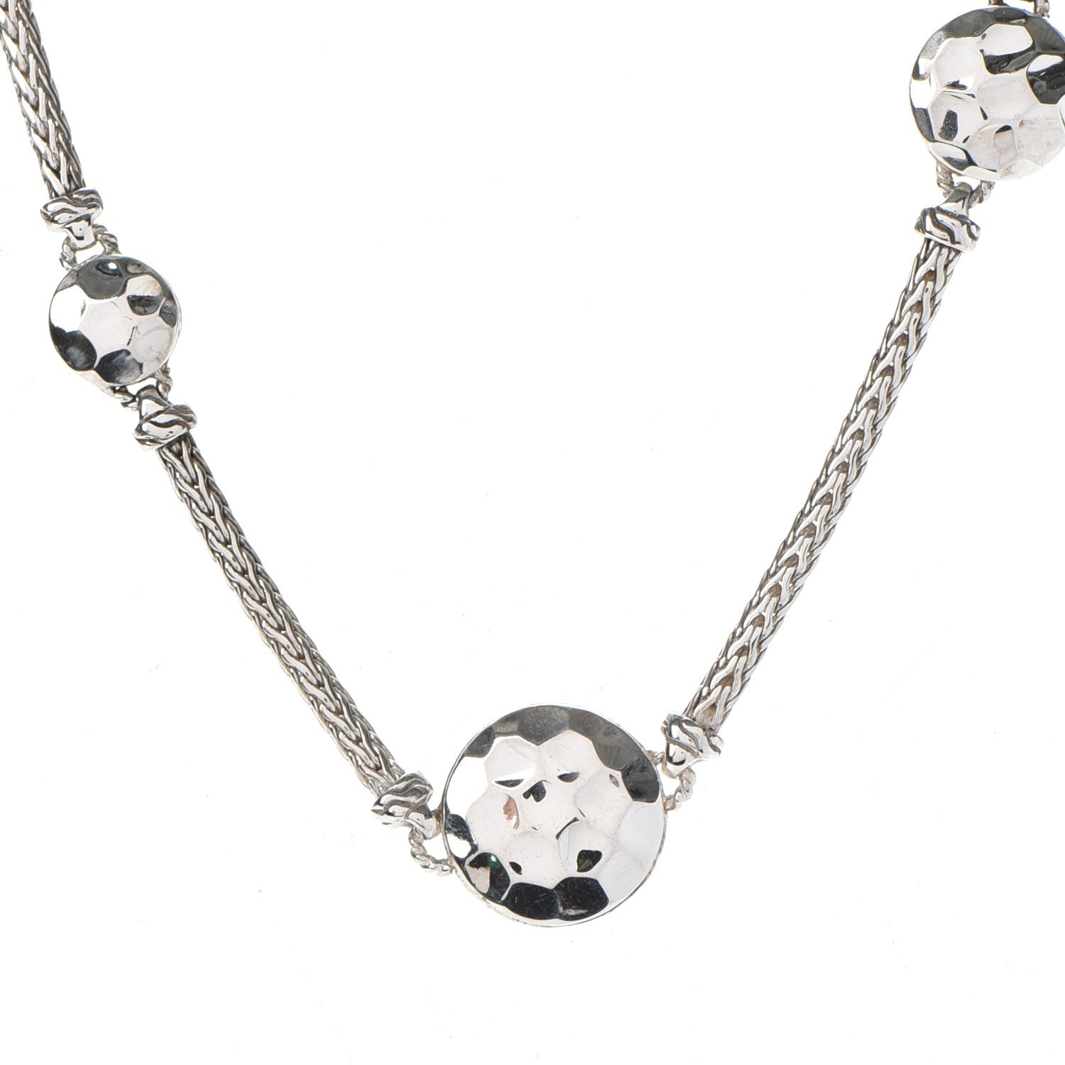 John Hardy Sterling Silver Palu Disc Station Necklace 18" 4 of 6