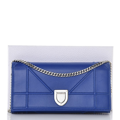 Christian Dior Lambskin Diorama Croisiere Chain Wallet Blue 10 of 10