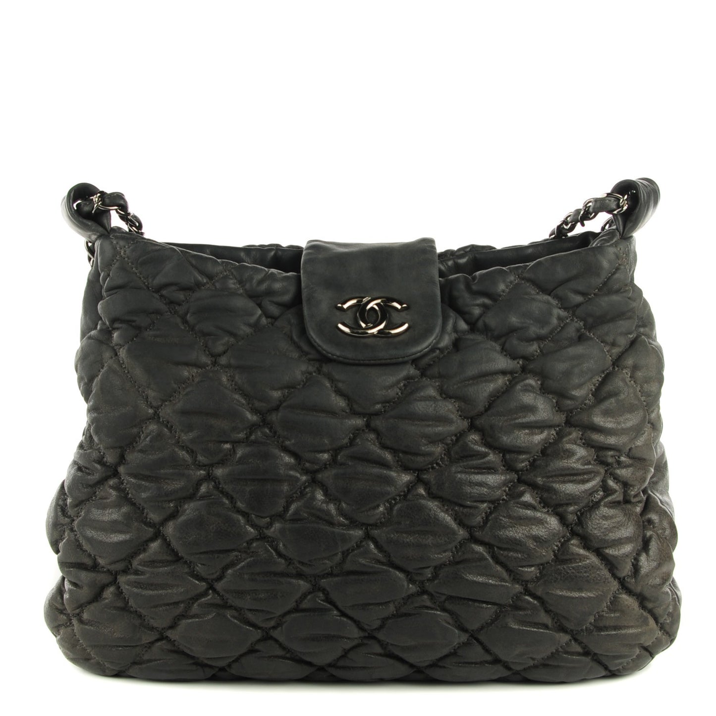 Calfskin Bubble Quilt Hobo Grey