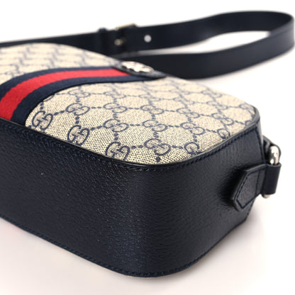 Gucci GG Supreme Monogram Textured Dollar Calfskin Web Small Ophidia Camera Bag Beige Blue 9 of 9
