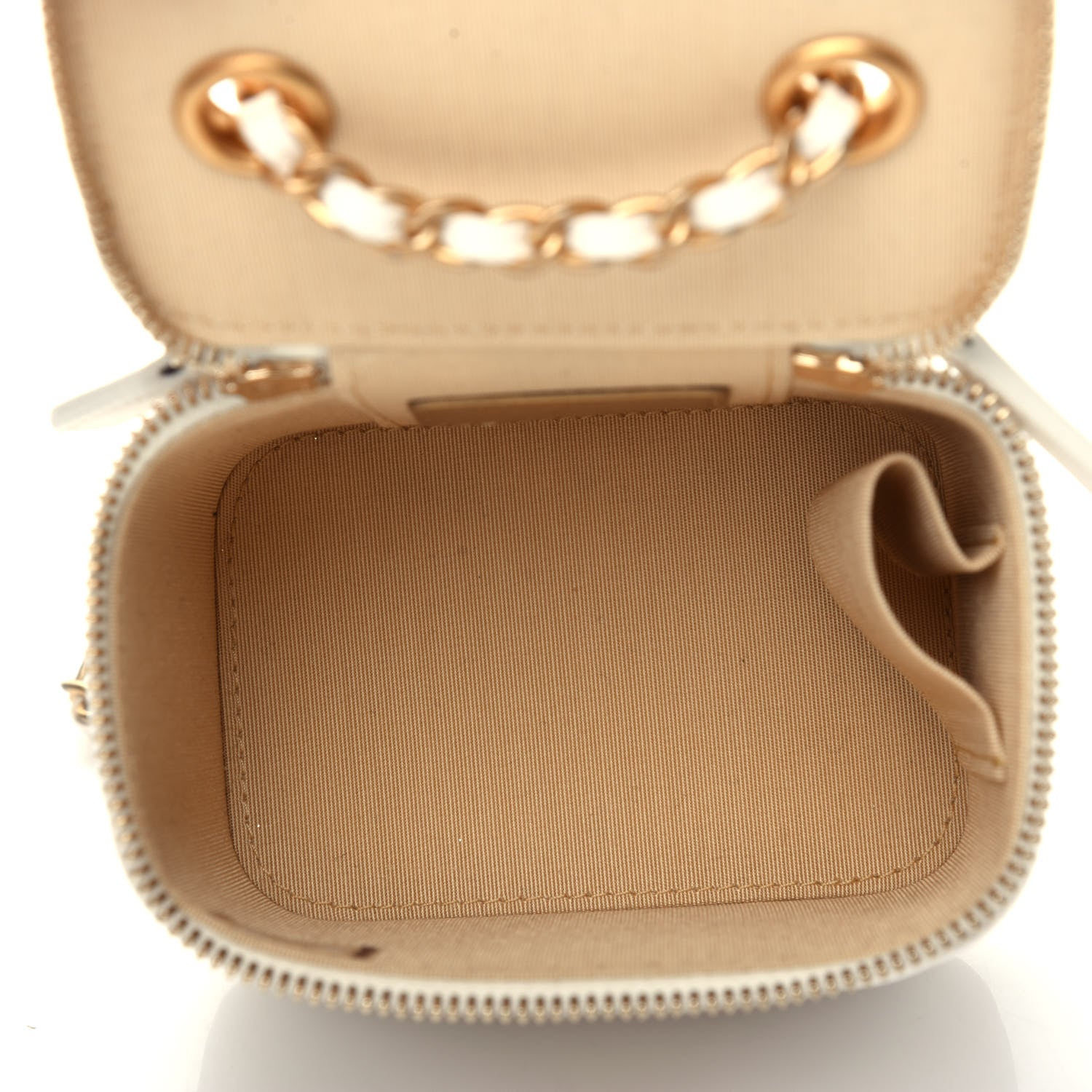 Chanel Lambskin Quilted Pearl Crush Mini Vanity Case With Chain White 5 of 10