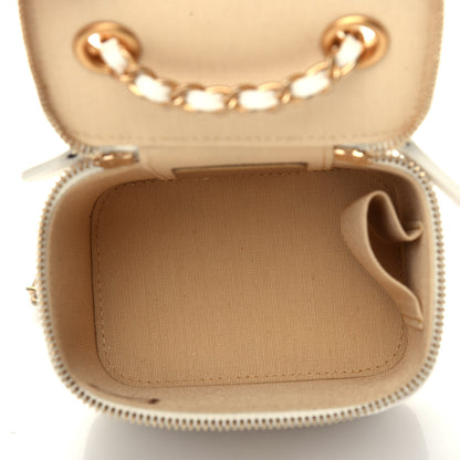 Chanel Lambskin Quilted Pearl Crush Mini Vanity Case With Chain White 5 of 10