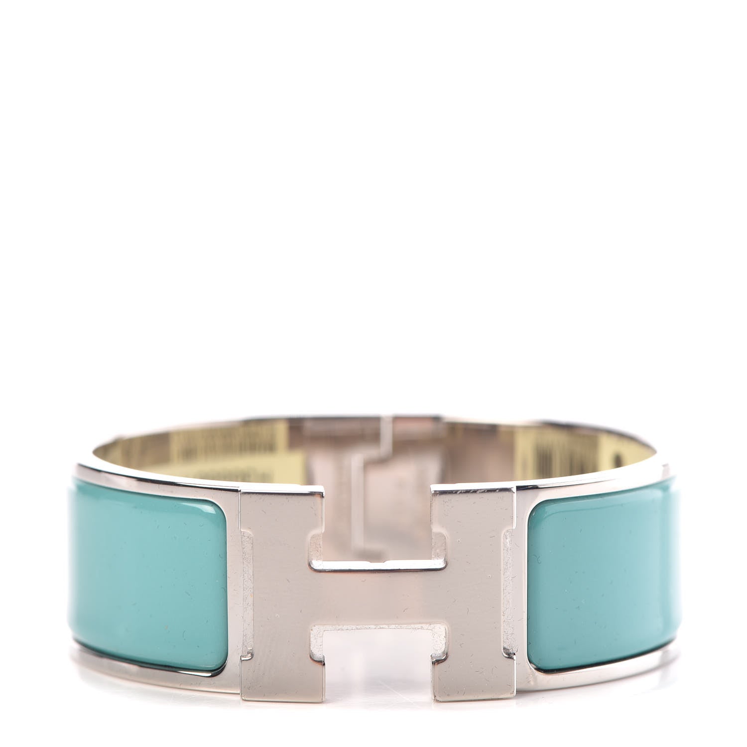 Hermes Enamel Wide Clic Clac H Bracelet PM Bleu Atoll 1 of 4