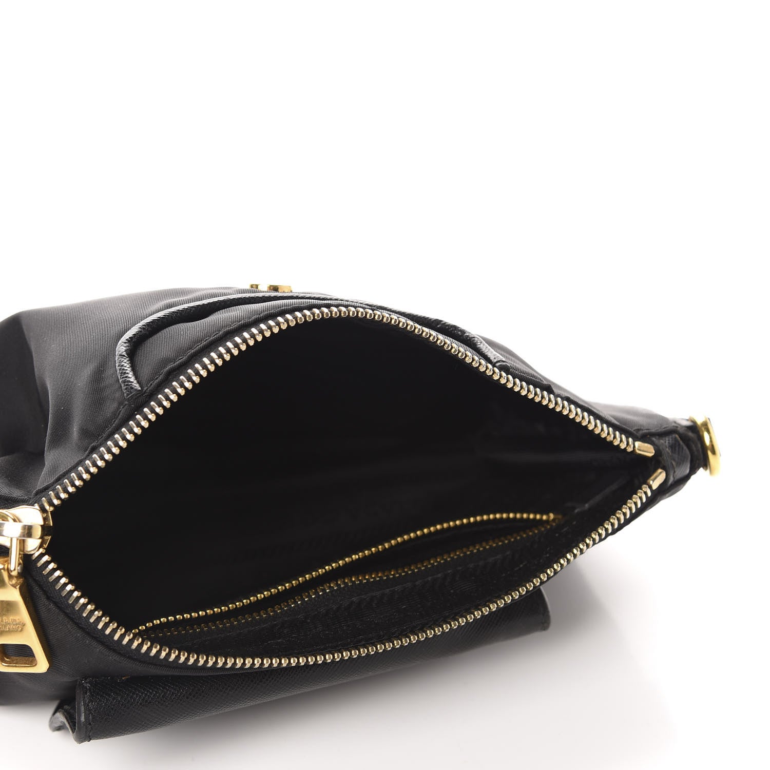 Prada Tessuto Nylon Saffiano Crossbody Bag Black 5 of 11