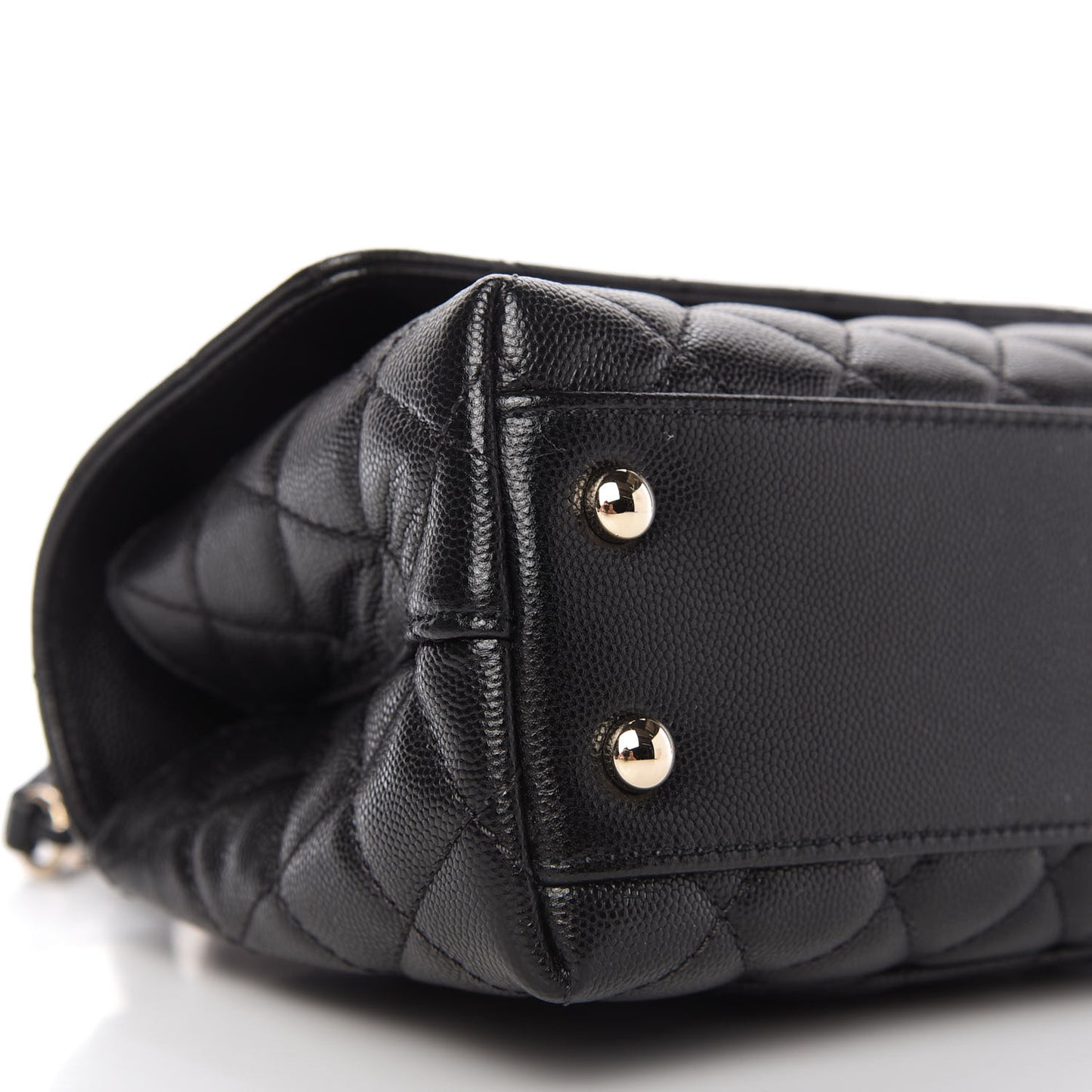 Caviar Quilted Mini Coco Handle Flap Black
