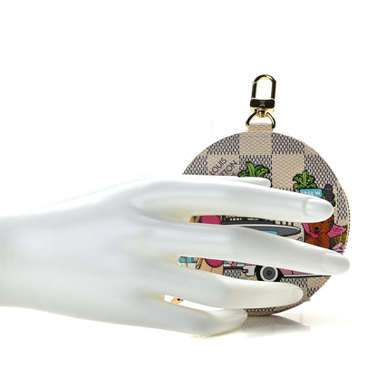Louis Vuitton Damier Azur 2021 Christmas Animation Hollywood Bag Charm Fuchsia 2 of 9