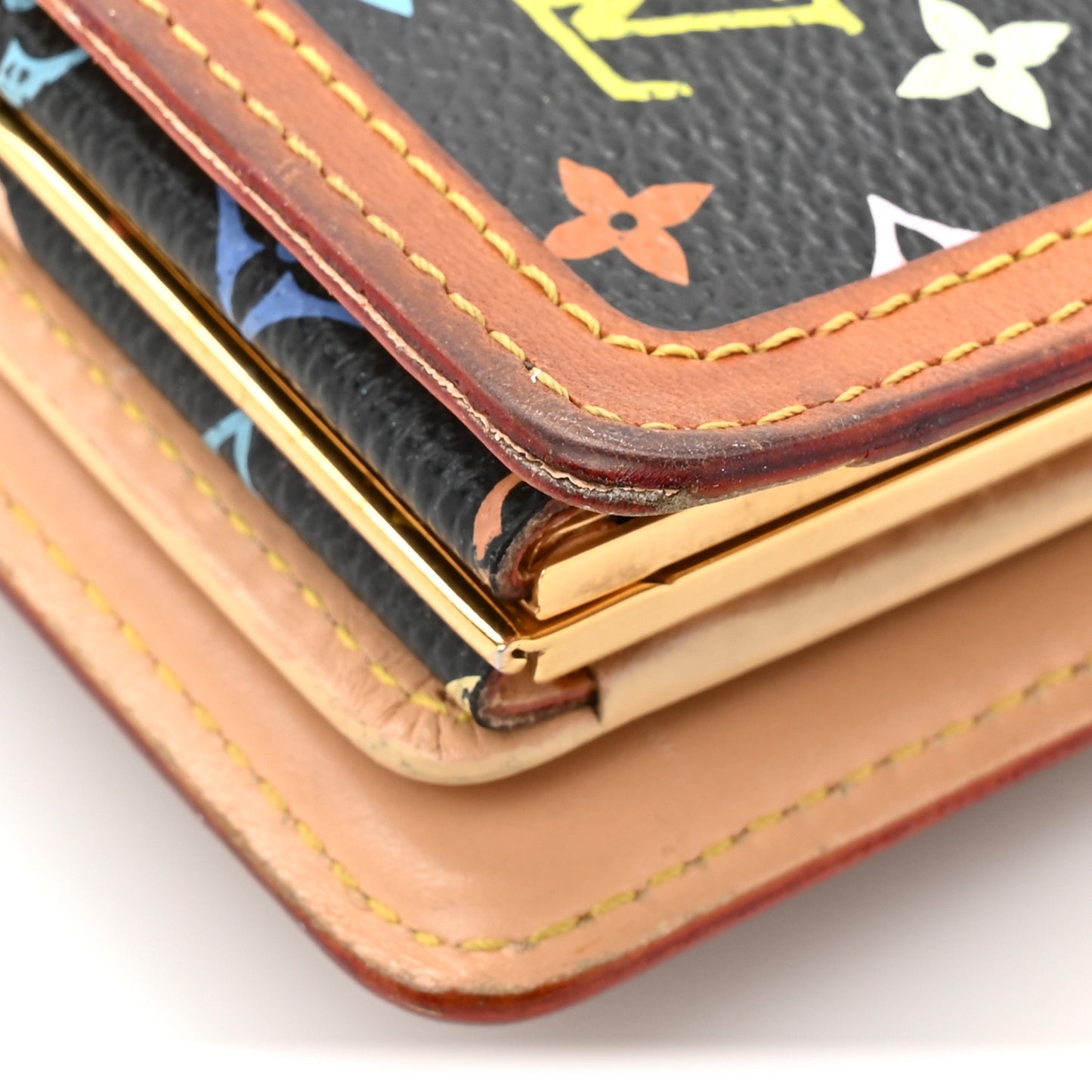 Monogram Multicolor French Purse Wallet Black