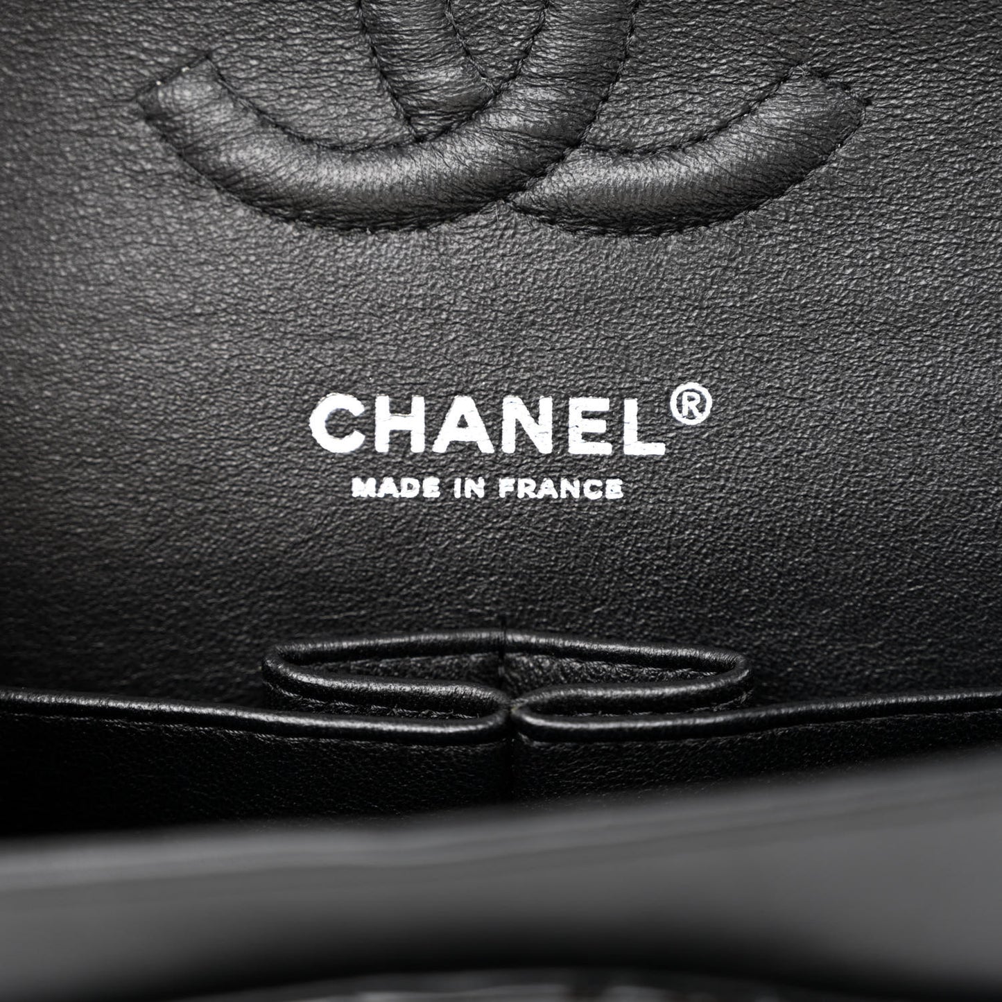 Patent Quilted Medium Double Flap Black