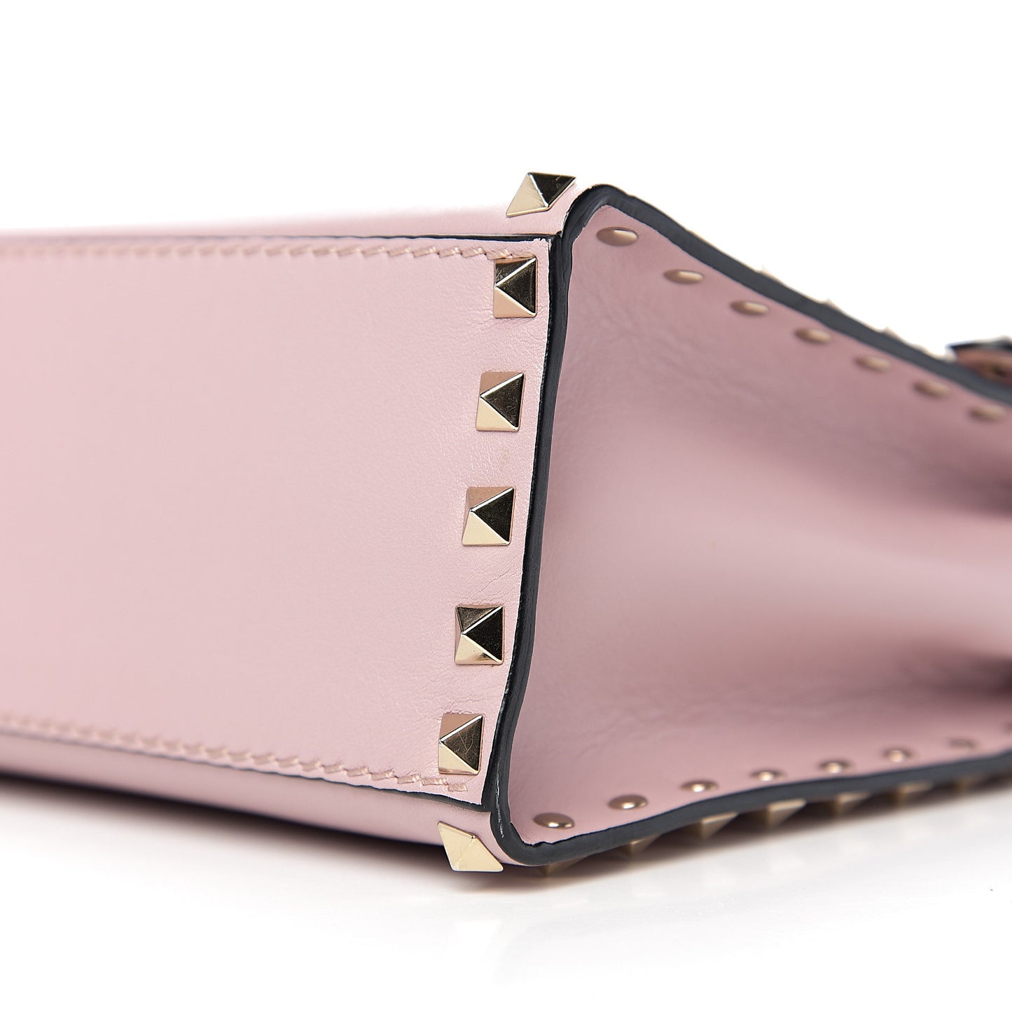 Vitello Small Rockstud Single Handle Flap Bag Cipria