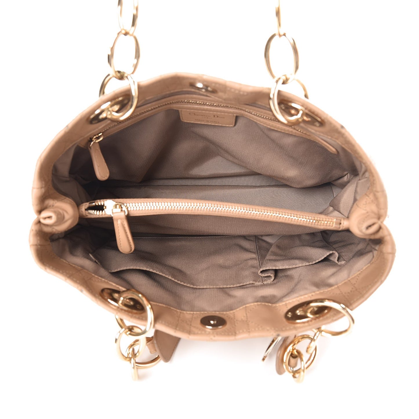 Lambskin Cannage Small Dior Soft Shopping Tote Beige