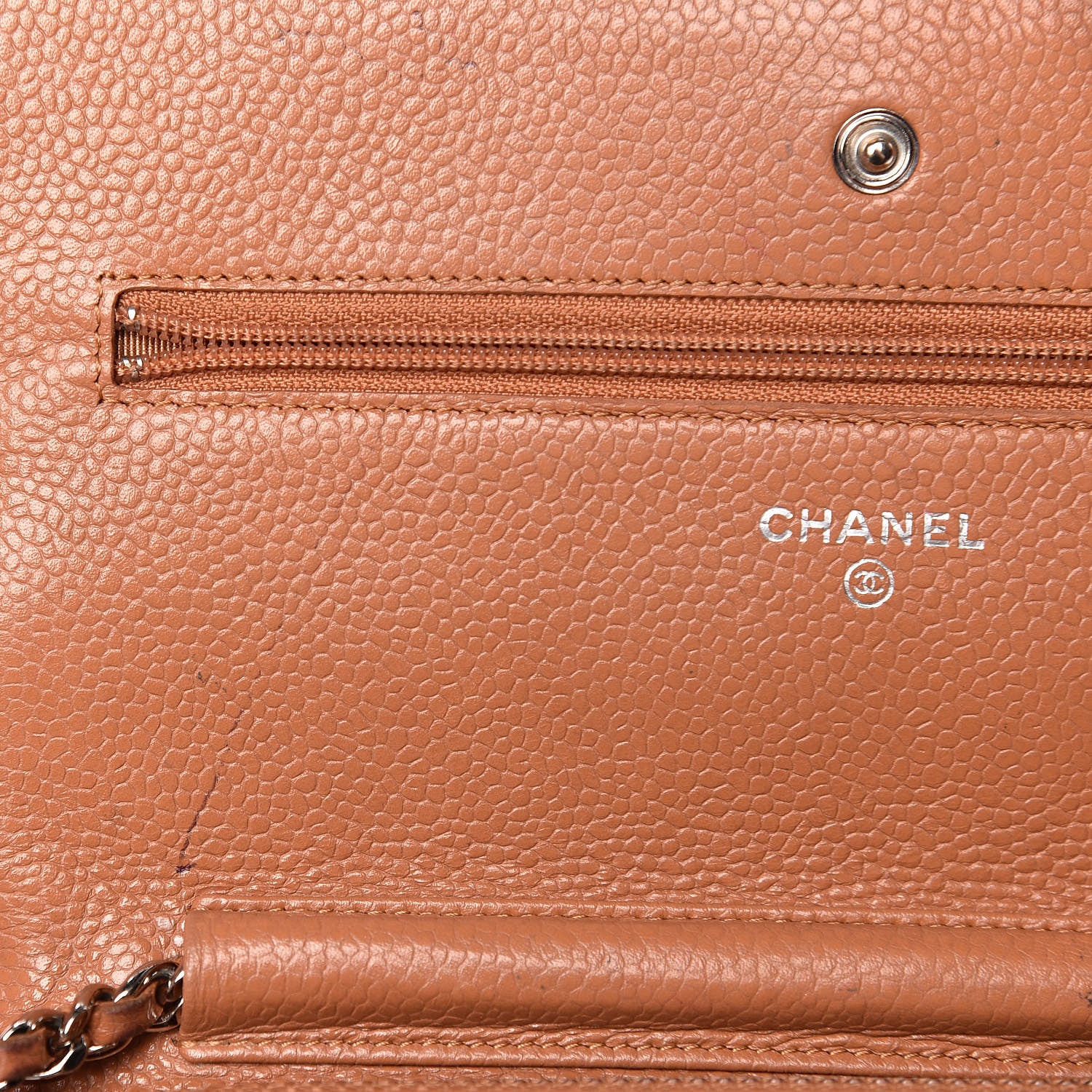Chanel Caviar Quilted Wallet On Chain WOC Tan 20 of 23