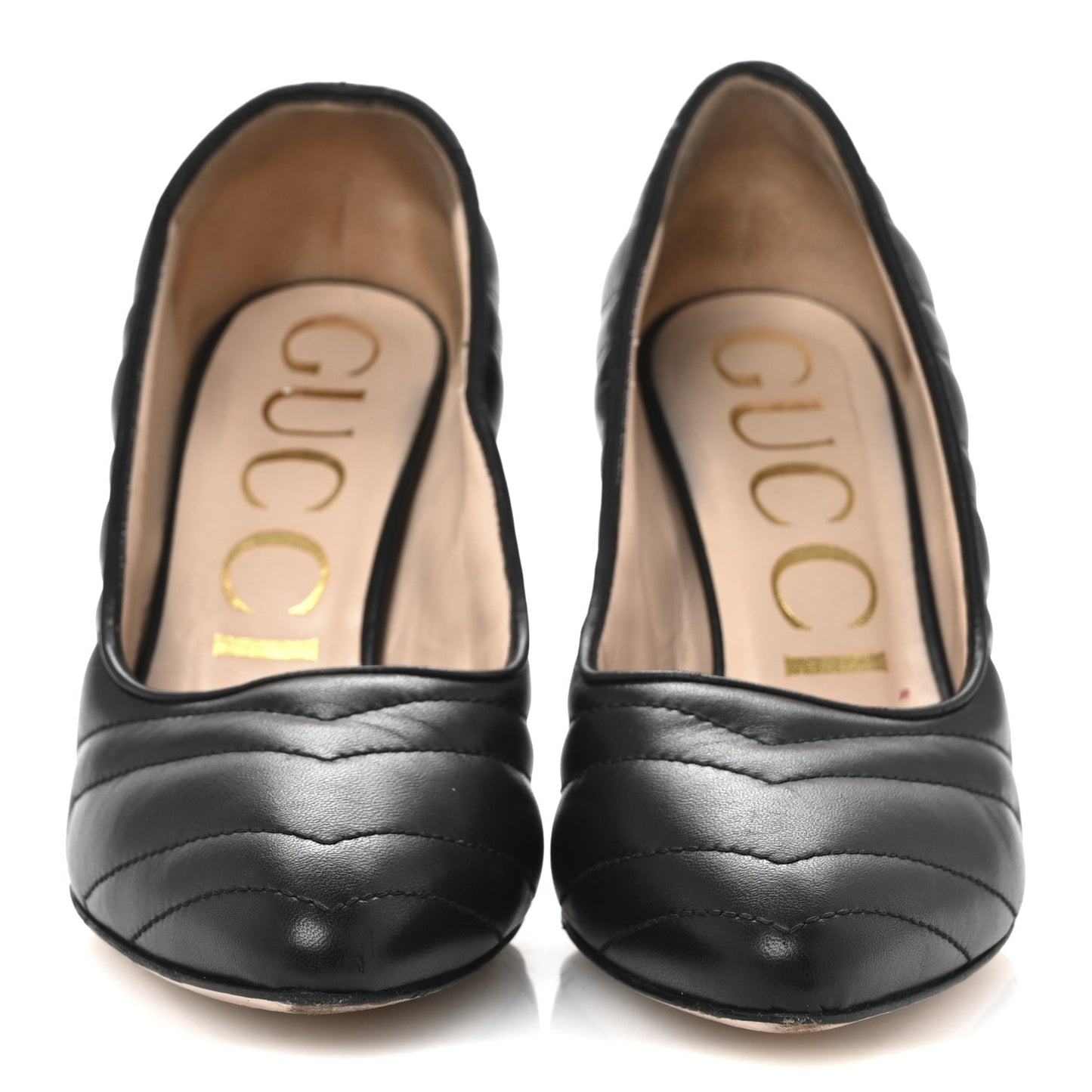 Nappa Charlotte Chevron Matelasse Double G 95mm Pumps 37.5 Black