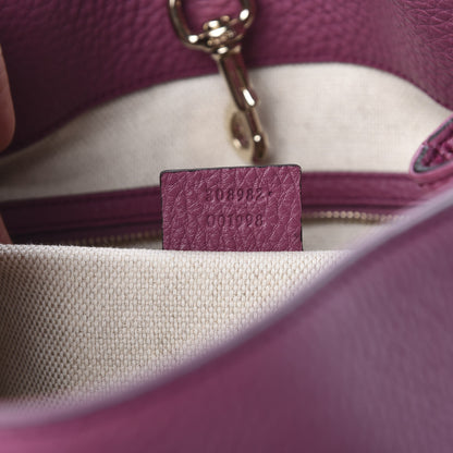 Gucci Pebbled Calfskin Medium Soho Chain Shoulder Bag Peonia Flower 7 of 10
