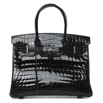 Hermes Shiny Niloticus Crocodile Birkin 30 Black 1 of 35
