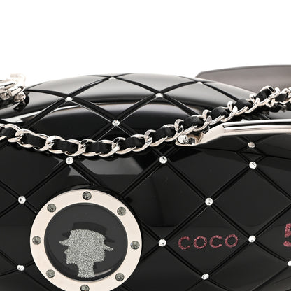 Chanel Plexiglass Crystal Rocket Ship Minaudiere Clutch Black 6 of 9
