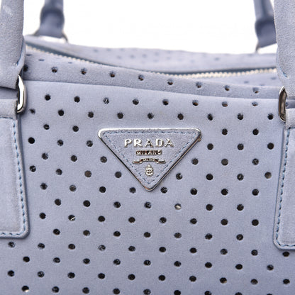 Prada Suede Perforated Zip Around Tote Astrale Nocciolo 8 of 10