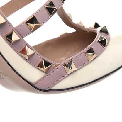 Valentino Garavani Patent Rockstud Ankle Strap 100mm Pumps 36 Light Ivory Poudre 12 of 14