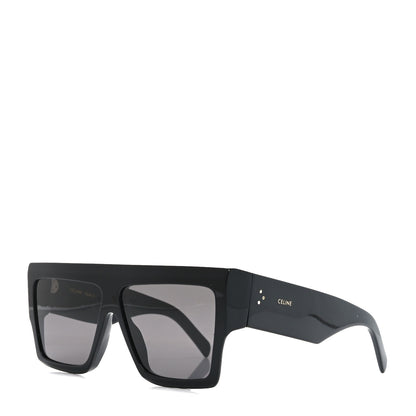Celine Acetate Flat Top Rectangular Sunglasses CL400921 Black 1 of 7