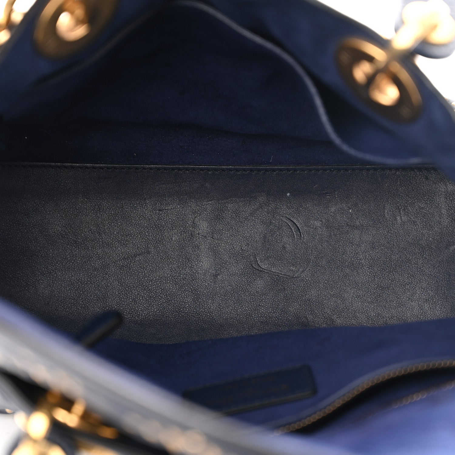 Christian Dior Calfskin Cannage Studded Medium Supple Lady Dior Navy 5 of 18